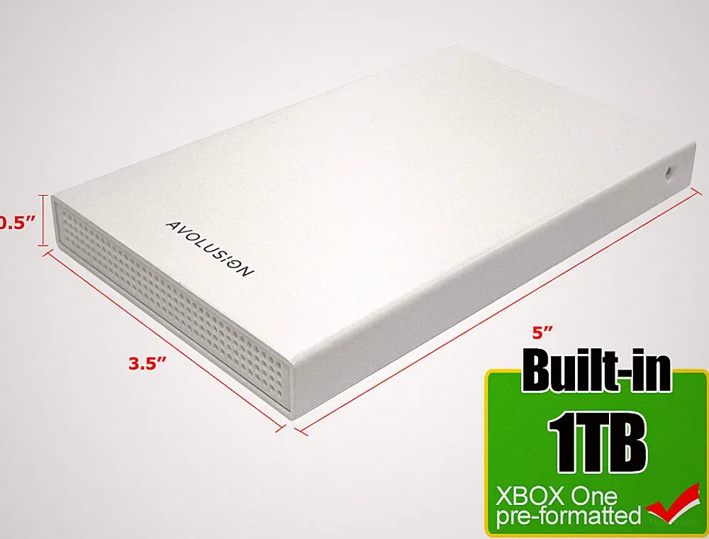 Avolusion 1TB USB 3.0 Portable XBOX One X, S, Gen1 External Gaming Hard Drive