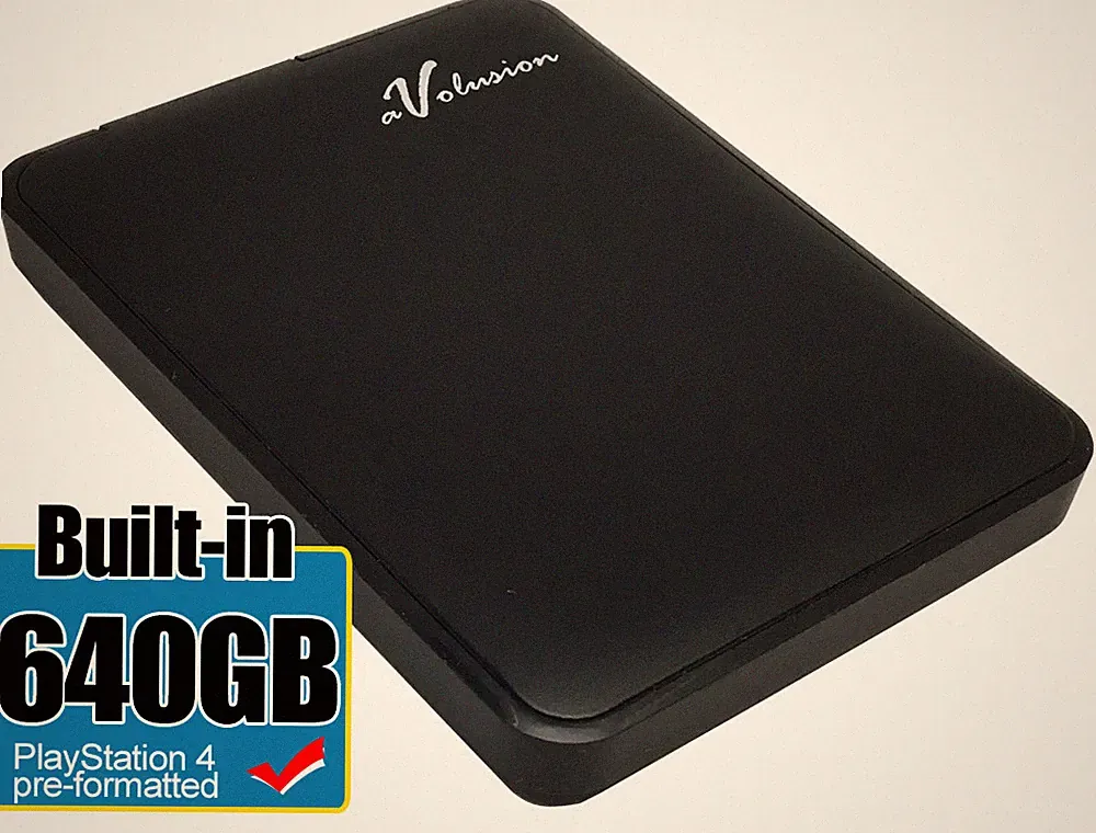 Avolusion 640GB USB 3.0 Portable External PS4 Hard Drive -PS4, PS4 Pro, PS4 Slim