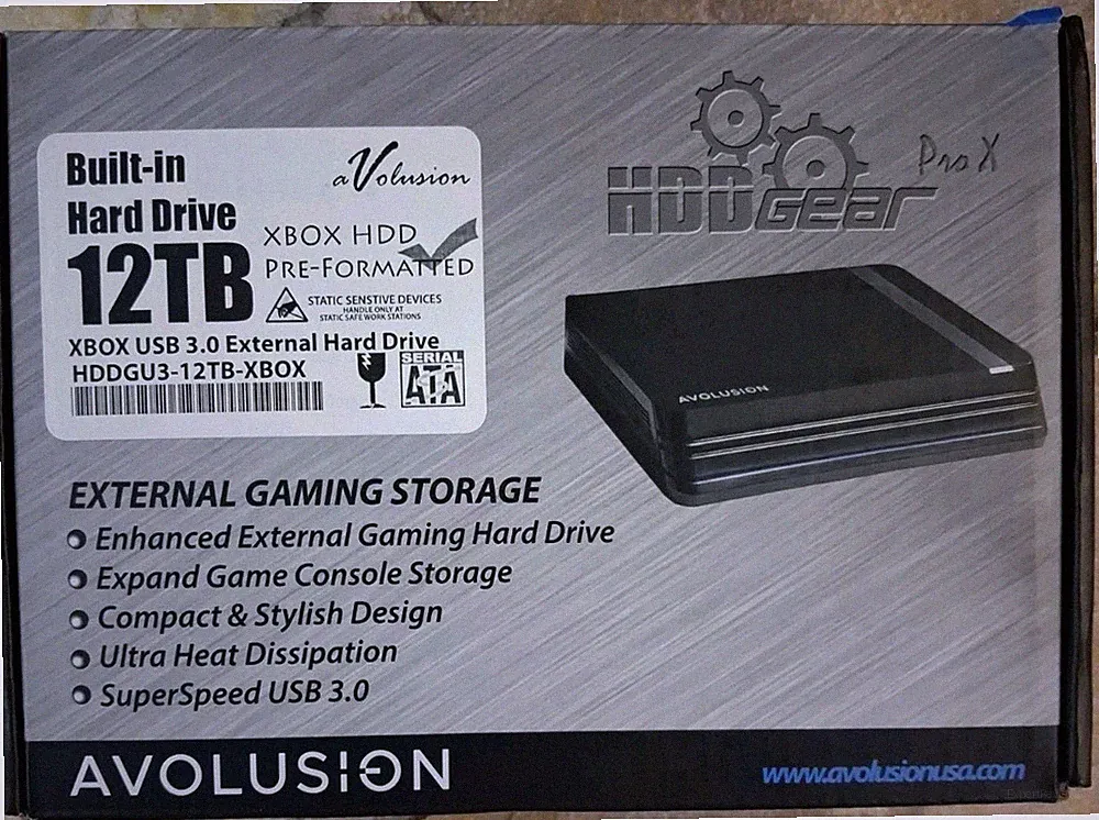 Avolusion HDDGear Pro X 12TB USB 3.0 External Gaming Hard Drive - Xbox One