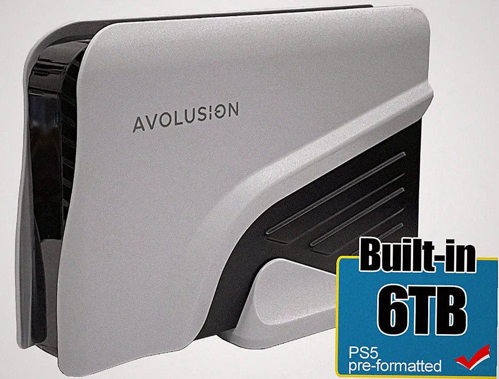 Avolusion PRO-Z Series 6TB External Gaming Hard Drive for PS5 Game Console WHITE